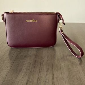 White Elm Ara Crossbody Clutch - Merlot. Dust bag and long strap included.
